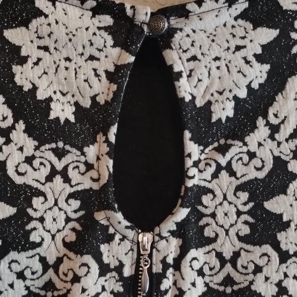 Xhilaration NWT Black & White Jacquard Fit + Flare Keyhole Back Dress XXL - Picture 12 of 16